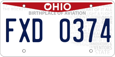 OH license plate FXD0374