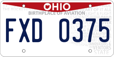 OH license plate FXD0375