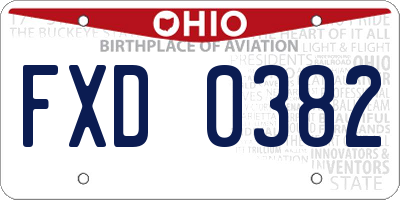 OH license plate FXD0382