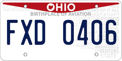 OH license plate FXD0406
