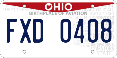 OH license plate FXD0408