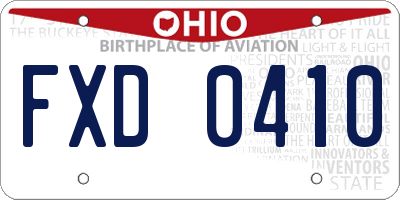 OH license plate FXD0410