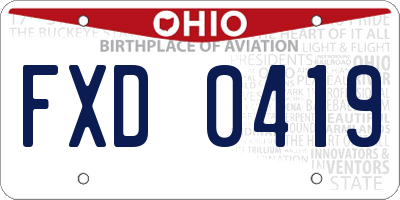 OH license plate FXD0419