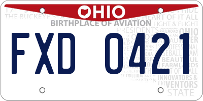 OH license plate FXD0421