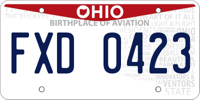 OH license plate FXD0423