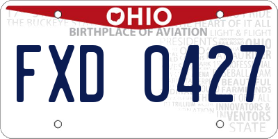 OH license plate FXD0427