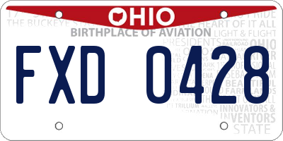 OH license plate FXD0428