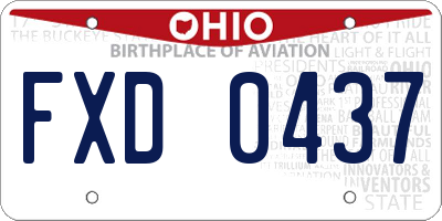 OH license plate FXD0437