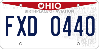 OH license plate FXD0440