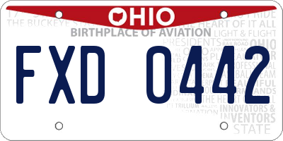 OH license plate FXD0442