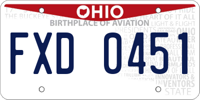 OH license plate FXD0451