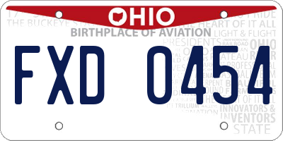 OH license plate FXD0454