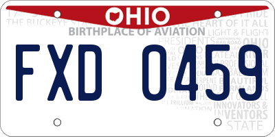 OH license plate FXD0459