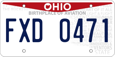 OH license plate FXD0471
