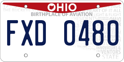OH license plate FXD0480