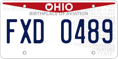 OH license plate FXD0489
