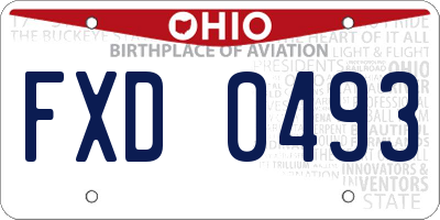 OH license plate FXD0493