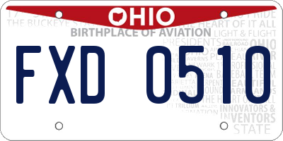 OH license plate FXD0510