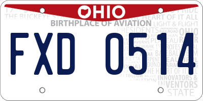 OH license plate FXD0514