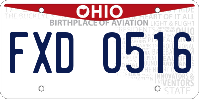 OH license plate FXD0516