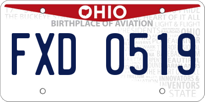 OH license plate FXD0519