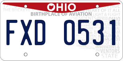 OH license plate FXD0531