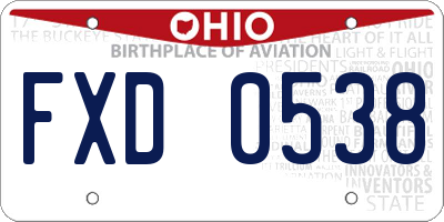 OH license plate FXD0538