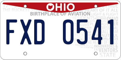 OH license plate FXD0541