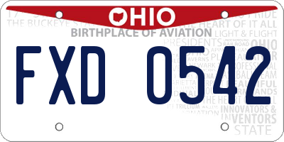 OH license plate FXD0542
