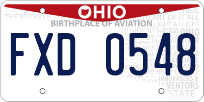 OH license plate FXD0548
