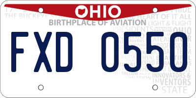 OH license plate FXD0550