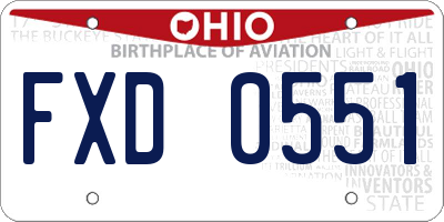 OH license plate FXD0551