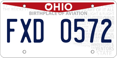 OH license plate FXD0572