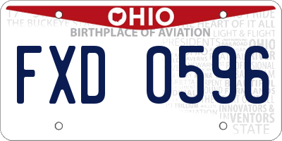 OH license plate FXD0596