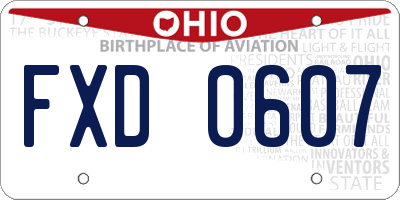 OH license plate FXD0607
