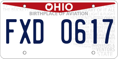 OH license plate FXD0617