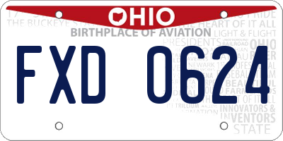 OH license plate FXD0624