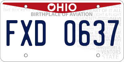 OH license plate FXD0637