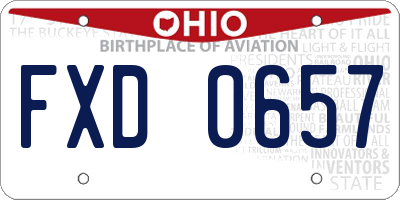 OH license plate FXD0657