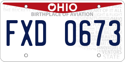 OH license plate FXD0673