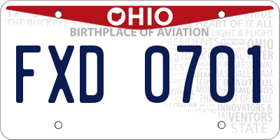 OH license plate FXD0701
