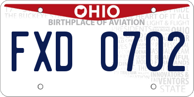 OH license plate FXD0702