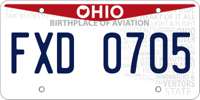 OH license plate FXD0705