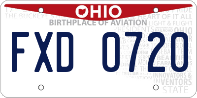 OH license plate FXD0720