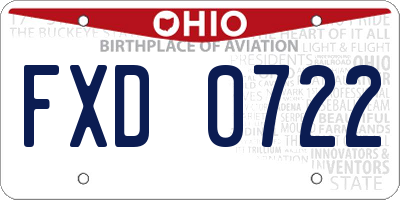OH license plate FXD0722