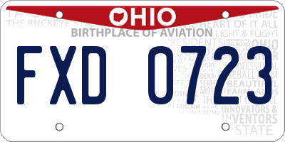 OH license plate FXD0723