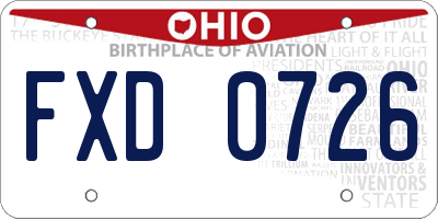 OH license plate FXD0726