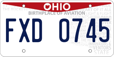 OH license plate FXD0745