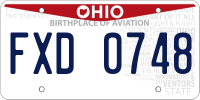 OH license plate FXD0748