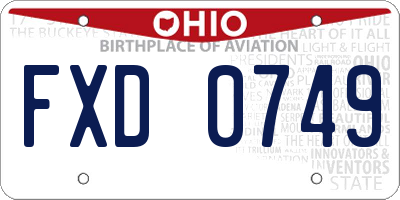 OH license plate FXD0749